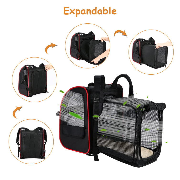 Himimi Expandable Pet Carrier Backpack For Small Cats Dogs, Dog